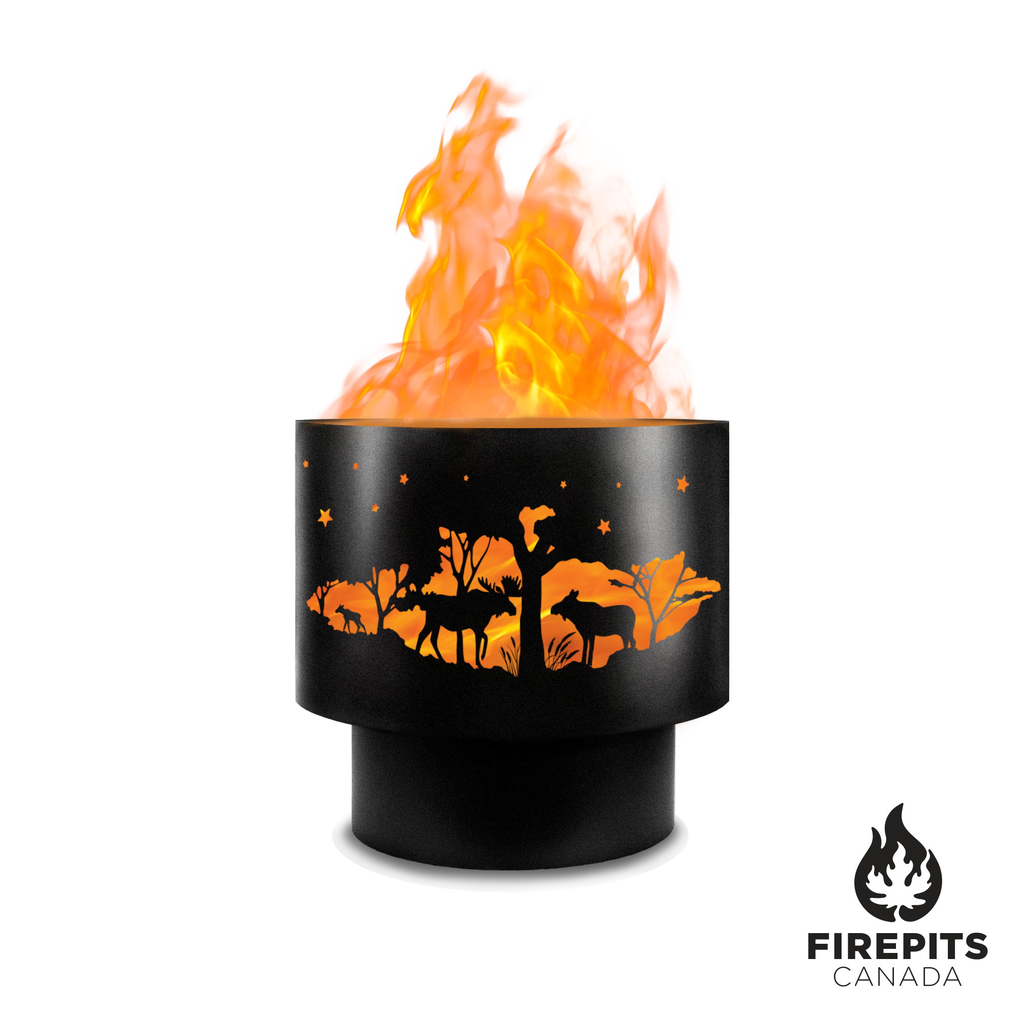 Country Moose Firepit Personalized with Your Text