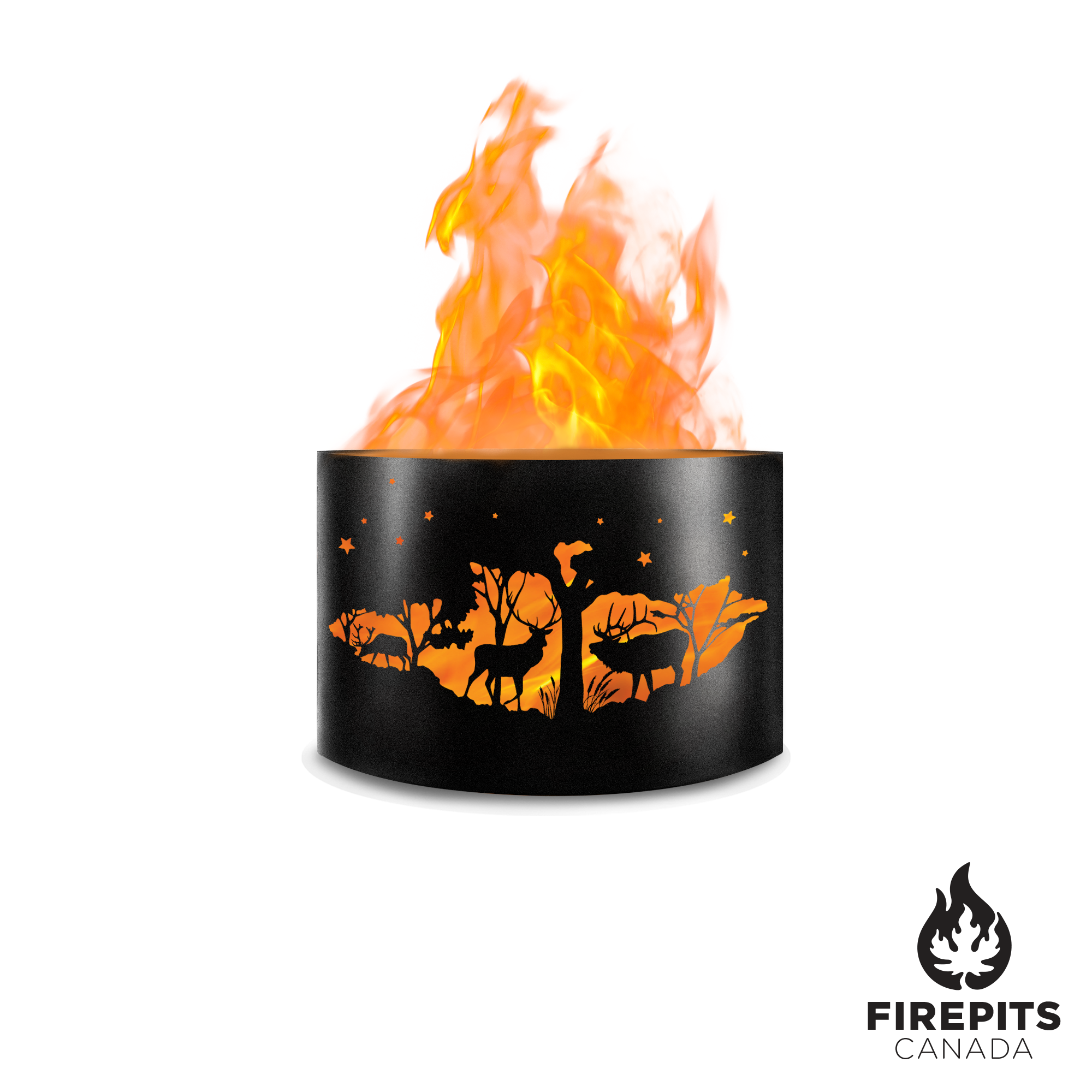 Country Elk Firepit Personalized with Your Text